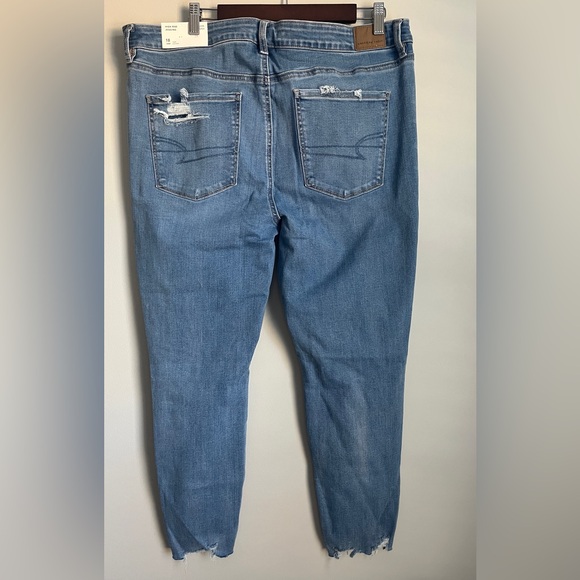 New American Eagle Next Level Stretch Women’s Blue Distress Skinny Jeans 18S 34W - Picture 6 of 9